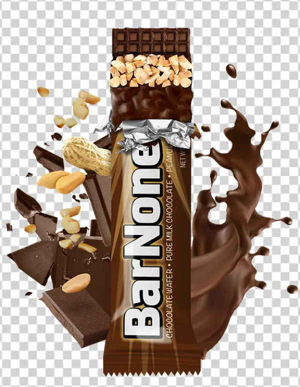 BarNone Chocolate Bar with Peanuts PNG Transparent Background