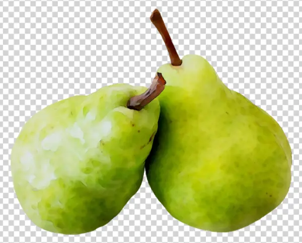 Two Green Pears PNG Transparent Background