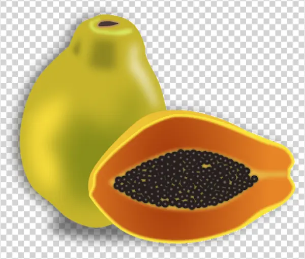 Fresh Papaya Whole and Sliced PNG Transparent Background