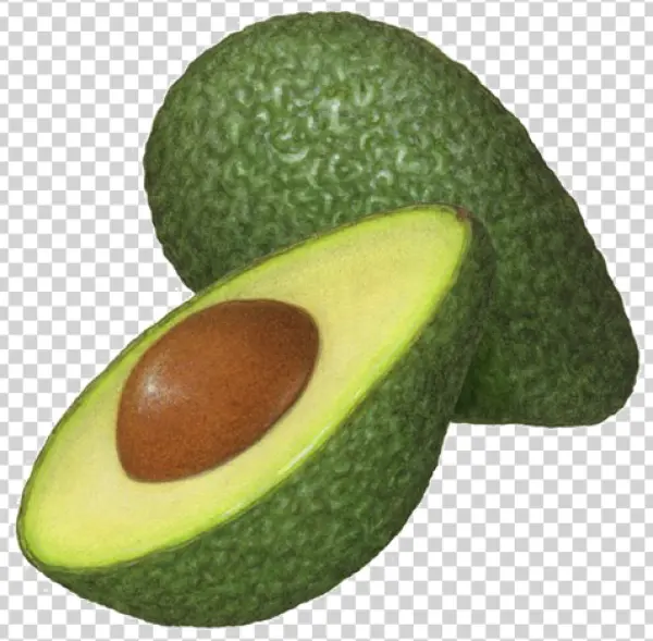 Avocado Whole and Half PNG Transparent Background