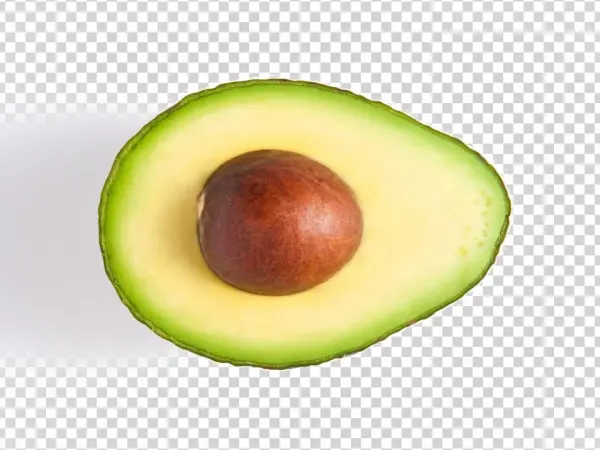 Sliced Half Avocado with Pit PNG Transparent Background