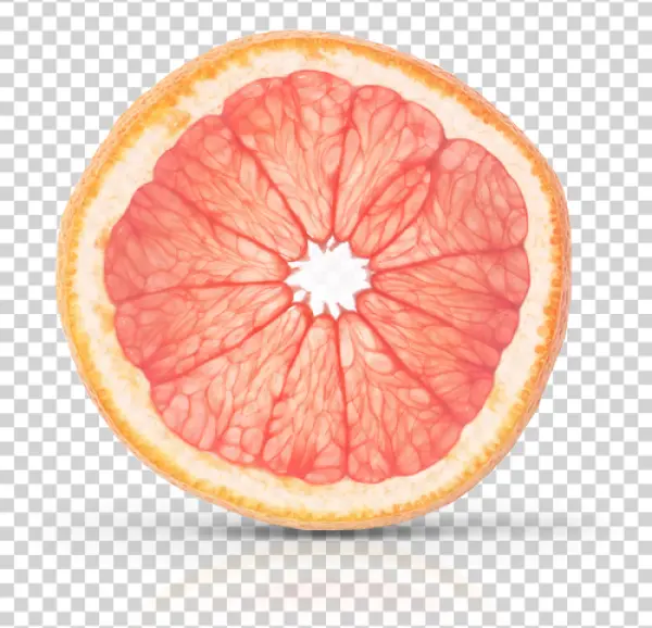 Pink Grapefruit Slice PNG Transparent Background
