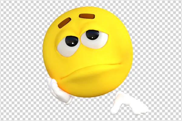 Bored Yellow Emoji Transparent PNG