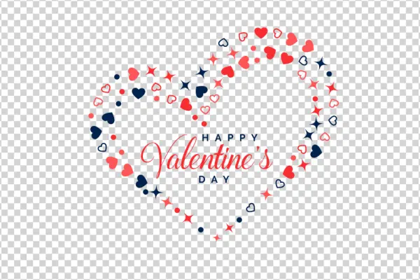 Happy Valentine's Day Heart Frame PNG Transparent