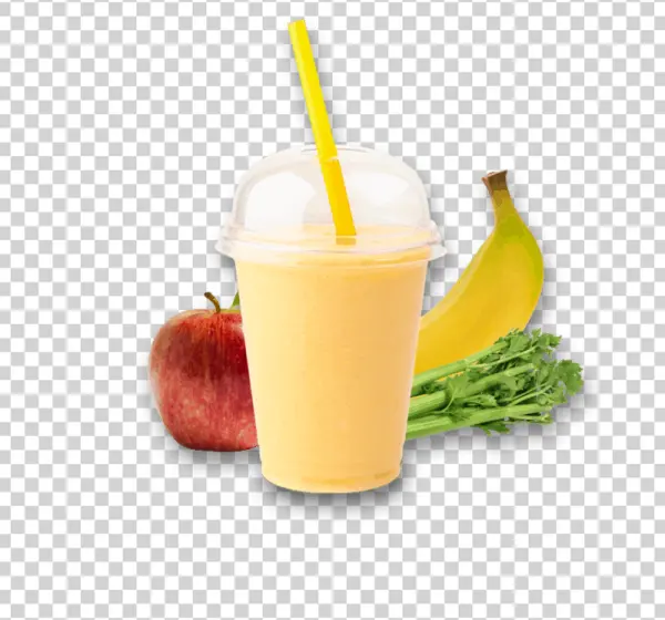 Banana Apple Celery Smoothie PNG Transparent Background