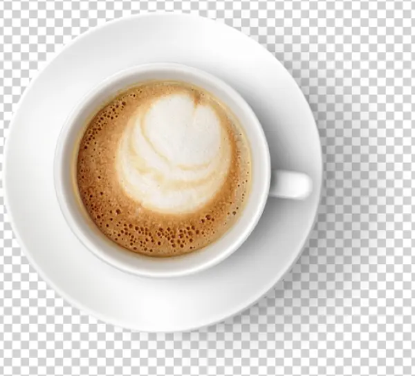 Coffee Cup with Latte Art PNG Transparent Background