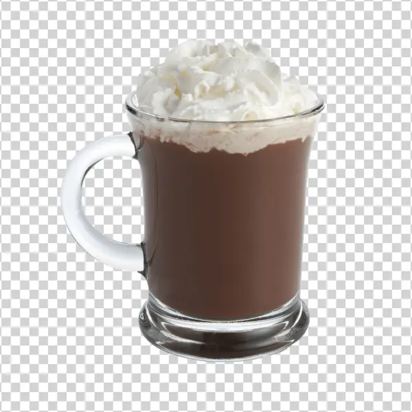 Hot Chocolate with Whipped Cream PNG Transparent Background