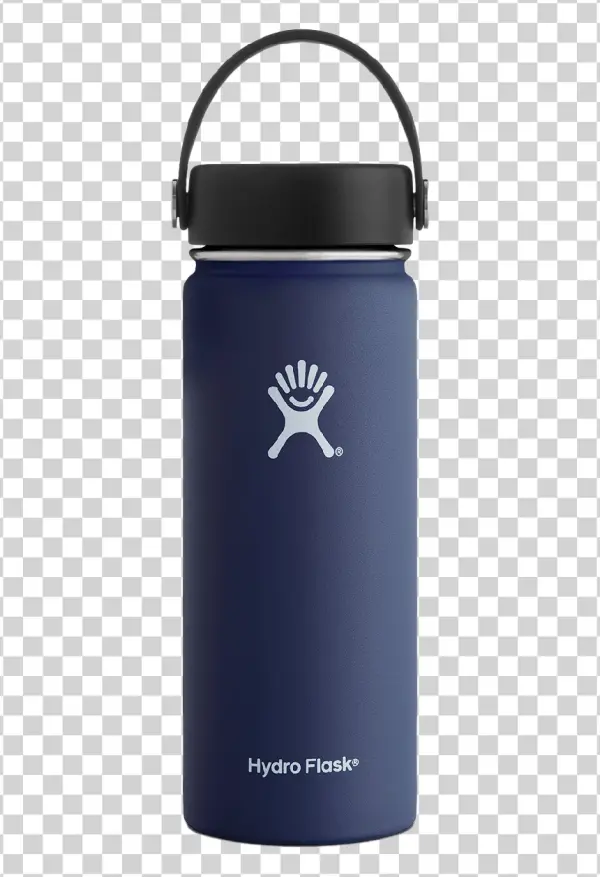 Dark Blue Hydro Flask Water Bottle PNG Transparent