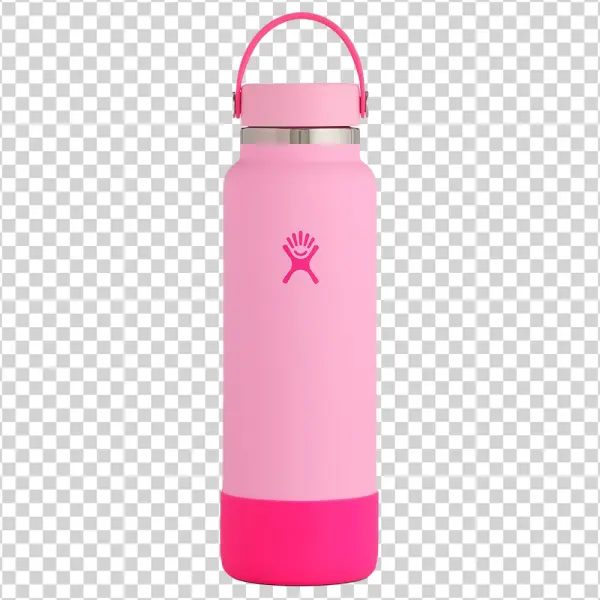 Pink Hydro Flask Water Bottle PNG Transparent Background