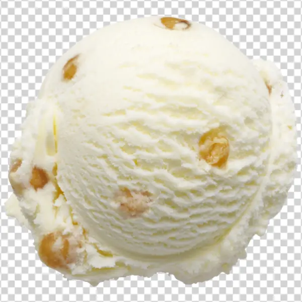 Ice Cream Scoop with Caramelized Bits PNG Transparent Background