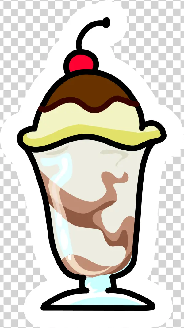 Cartoon Ice Cream Sundae PNG Transparent Background