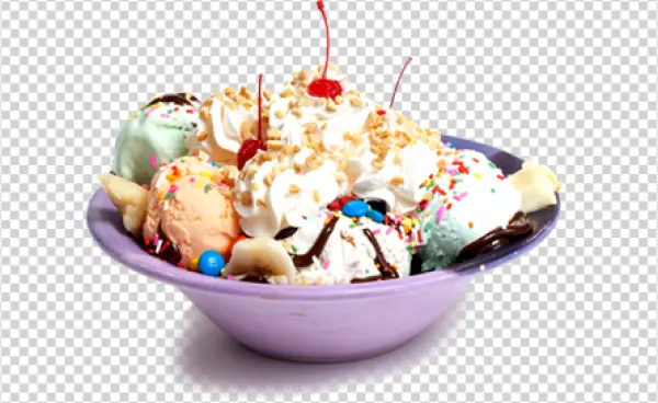 Colorful Ice Cream Sundae PNG Transparent Background