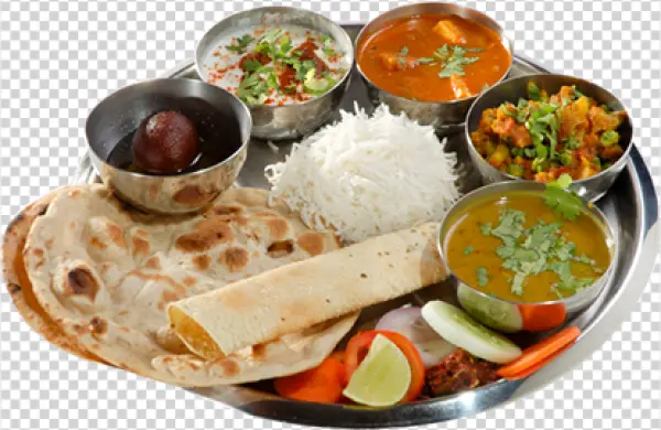 Traditional Indian Thali Meal PNG Transparent Background