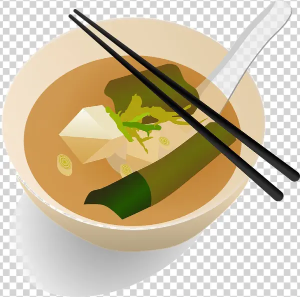 Miso Soup Bowl with Chopsticks PNG Transparent Background