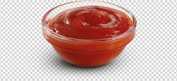 Ketchup in Glass Bowl Transparent PNG