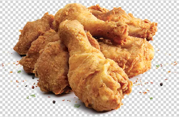 Crispy Fried Chicken Pieces PNG Transparent Background