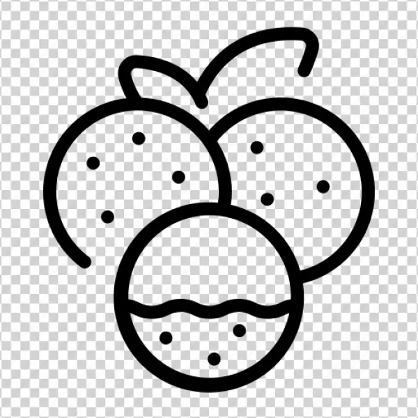 Three Overlapping Fruits Outline Icon PNG