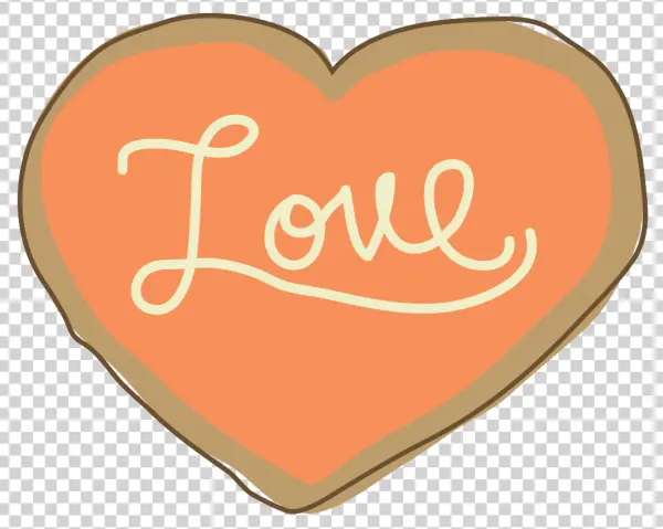 Hand-Drawn Love Heart Cookie PNG Transparent