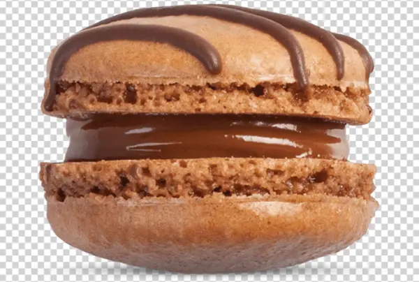 Chocolate Macaron with Drizzle PNG Transparent Background