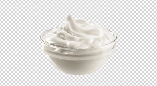 Whipped Cream in Glass Bowl PNG Transparent Background