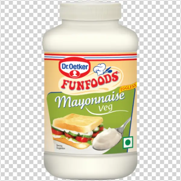 Dr. Oetker Funfoods Eggless Veg Mayonnaise Jar PNG