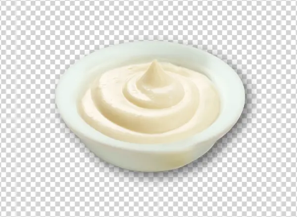 Mayonnaise Dip in White Bowl Transparent PNG
