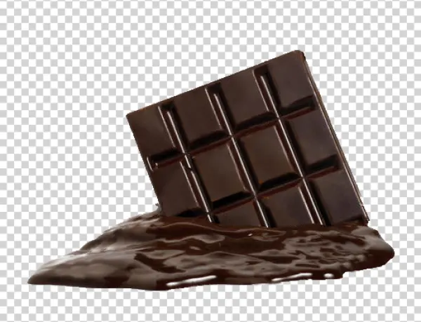 Melting Dark Chocolate Bar PNG Transparent Background