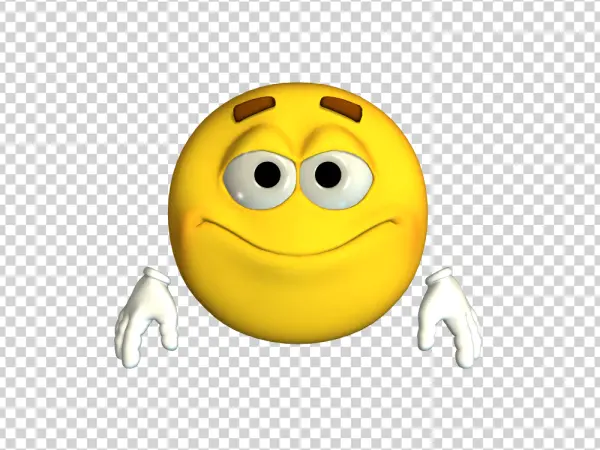 3D Shrugging Smiley Face PNG Transparent