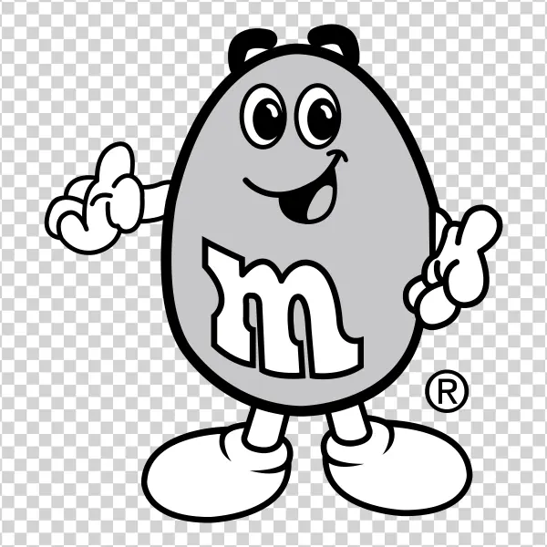 Gray M&M's Character Mascot PNG Transparent