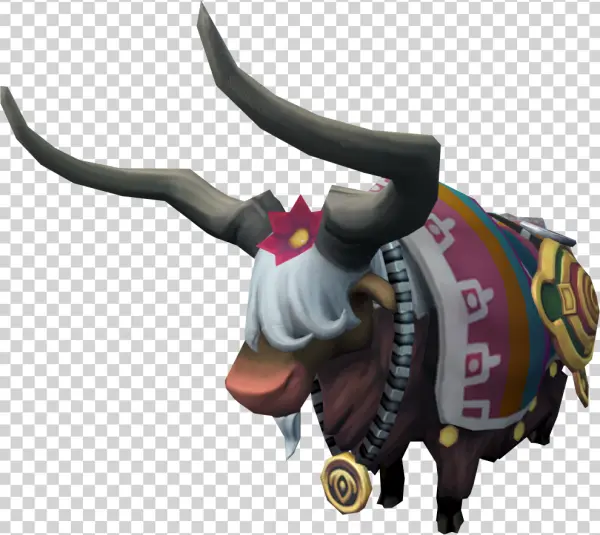 Stylized Cartoon Yak with Blanket PNG Transparent Background