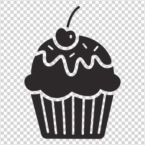 Cupcake with Cherry Icon PNG Transparent