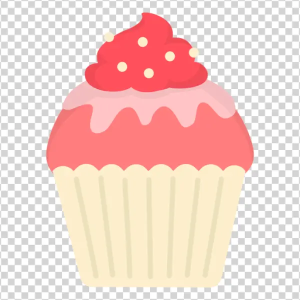 Pink Cupcake with Sprinkles PNG