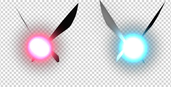 Red and Blue Lens Flares PNG Transparent Background