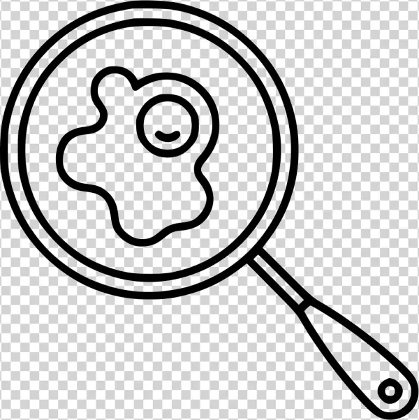 Fried Egg in Pan Outline Icon PNG