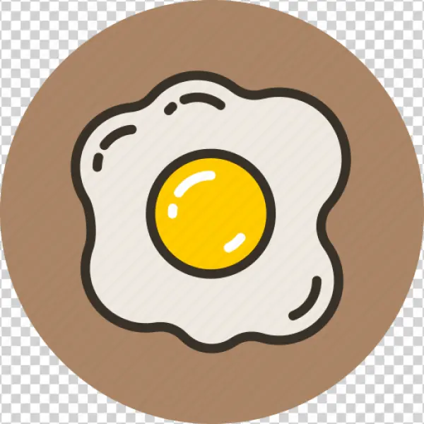 Fried Egg Cartoon Icon PNG Transparent Background