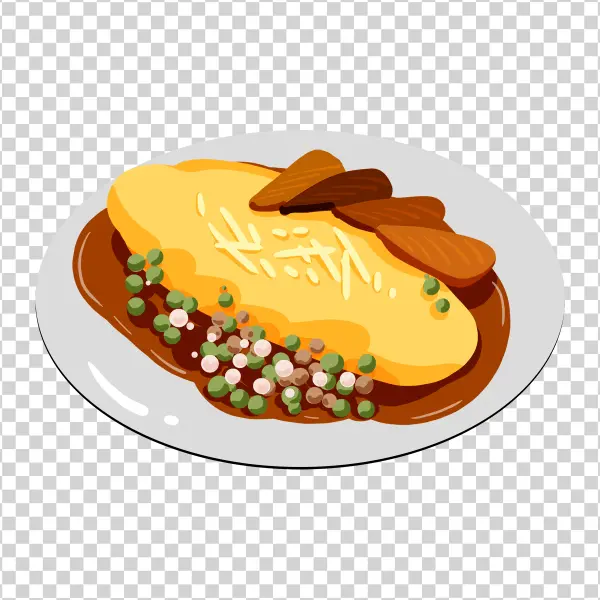 Savory Omelet Dish PNG Transparent Background