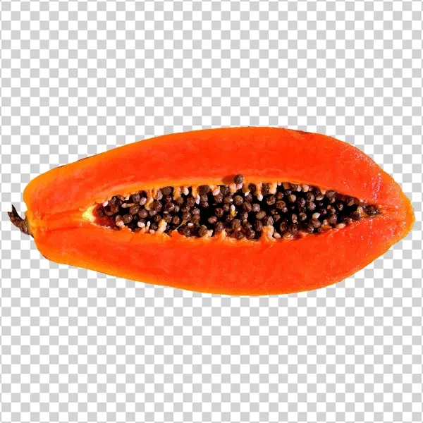 Sliced Papaya with Seeds PNG Transparent Background
