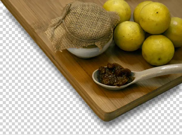 Lemon Pickle Jar and Fresh Lemons PNG Transparent Background