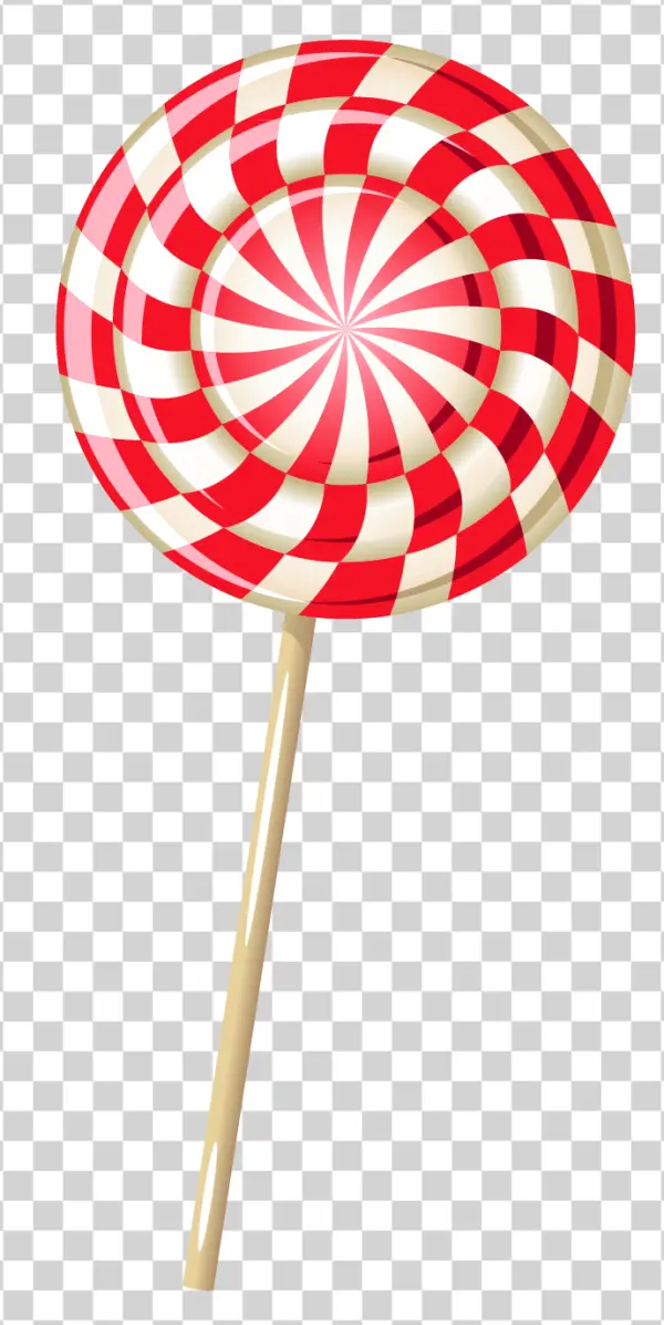 Red and White Swirl Lollipop PNG