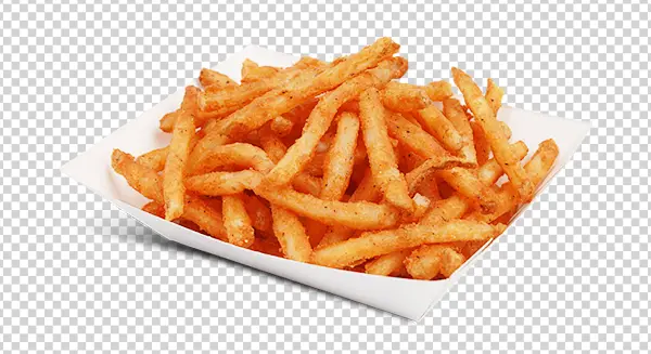 Seasoned French Fries in Paper Tray PNG Transparent Background
