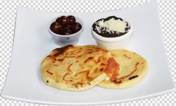 Pupusas with Beans and Grapes PNG Transparent Background