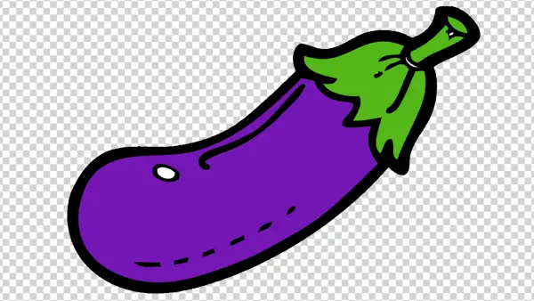 Cartoon Purple Eggplant PNG Transparent