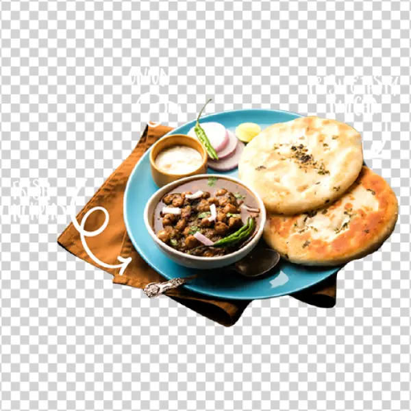 Chole Kulche Indian Dish PNG Transparent Background