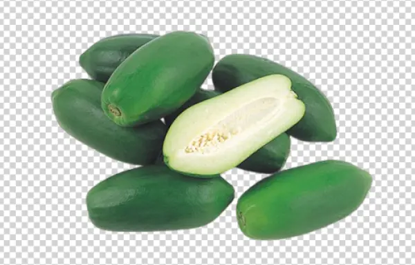 Green Papaya Pile with Half Cut Transparent PNG