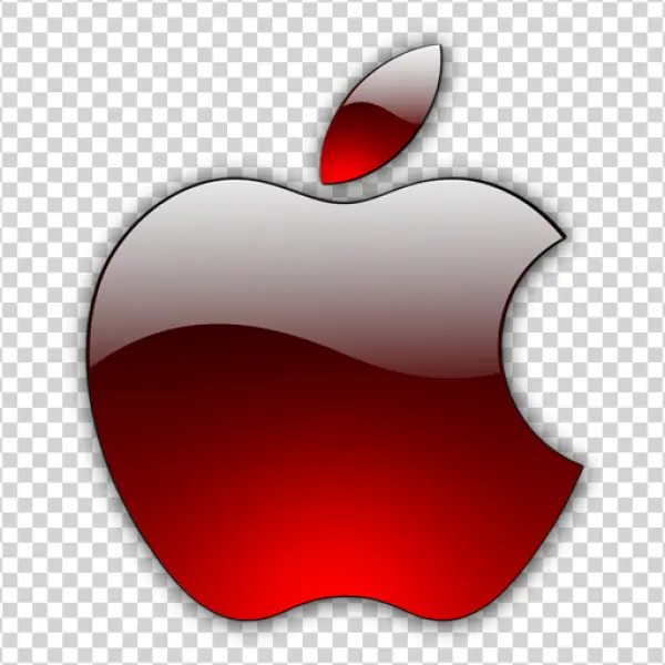 Red Glossy Apple Logo PNG Transparent