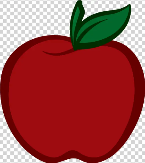 Red Apple with Green Leaf PNG Transparent Background