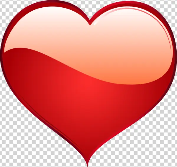 Glossy Red Heart PNG Transparent Background