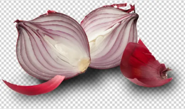 Red Onion Halves and Peels PNG Transparent