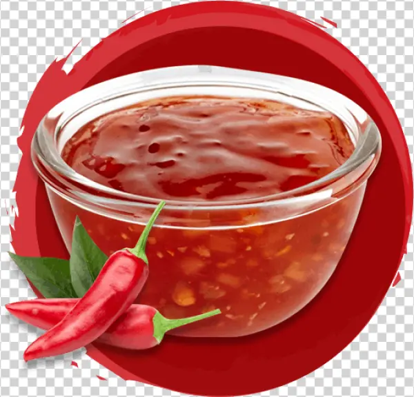 Spicy Chili Sauce with Fresh Red Peppers PNG