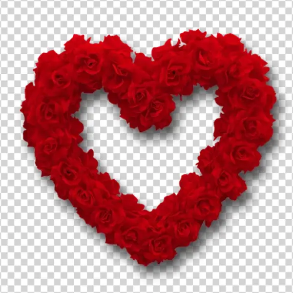 Red Rose Heart PNG Transparent Background